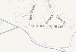 U Hřiště v obci Velké Hoštice - mapa ulice