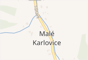 Malé Karlovice v obci Velké Karlovice - mapa části obce