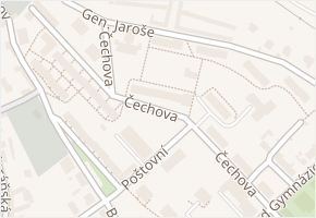 Čechova v obci Velké Meziříčí - mapa ulice