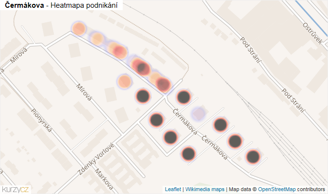 Mapa Čermákova - Firmy v ulici.