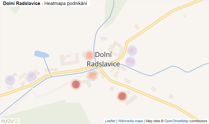 Mapa Dolní Radslavice - Firmy v části obce.