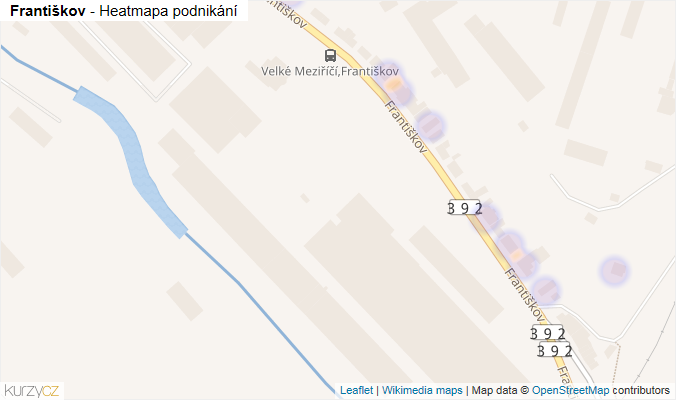 Mapa Františkov - Firmy v ulici.