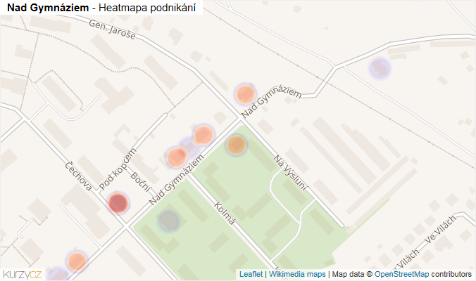 Mapa Nad Gymnáziem - Firmy v ulici.