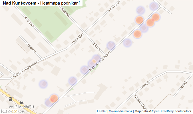 Mapa Nad Kunšovcem - Firmy v ulici.