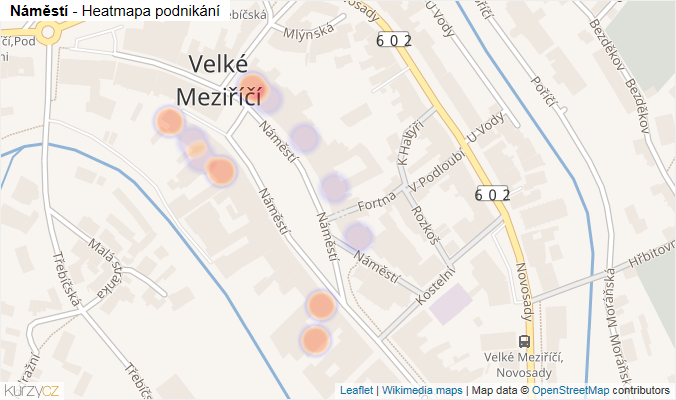Mapa Náměstí - Firmy v ulici.