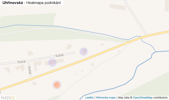 Mapa Uhřínovská - Firmy v ulici.
