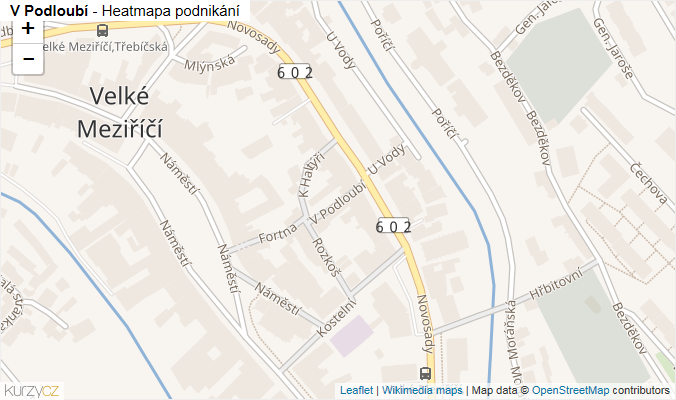 Mapa V Podloubí - Firmy v ulici.
