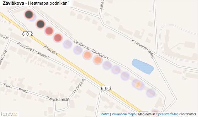 Mapa Záviškova - Firmy v ulici.