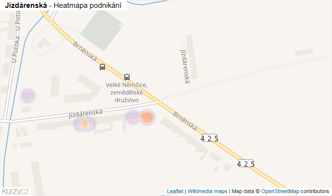 Mapa Jízdárenská - Firmy v ulici.