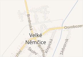 Osvobození v obci Velké Němčice - mapa ulice
