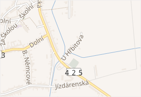 U Hřbitova v obci Velké Němčice - mapa ulice