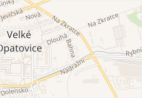 Bahna v obci Velké Opatovice - mapa ulice