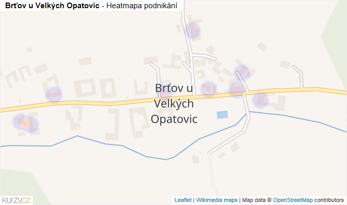 Mapa Brťov u Velkých Opatovic - Firmy v části obce.