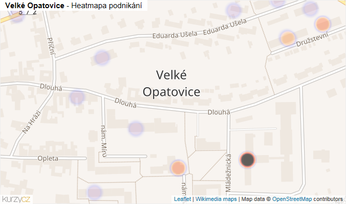 Mapa Velké Opatovice - Firmy v části obce.