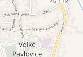 Boženy Němcové v obci Velké Pavlovice - mapa ulice