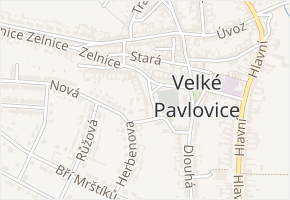 Ostrovecká v obci Velké Pavlovice - mapa ulice