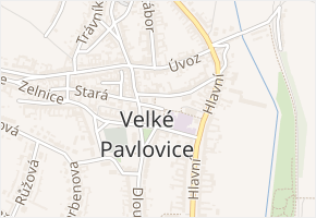 Pod Školou v obci Velké Pavlovice - mapa ulice