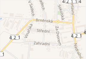 Příční v obci Velké Pavlovice - mapa ulice