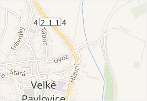Úvoz v obci Velké Pavlovice - mapa ulice