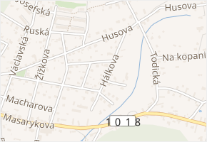 Hálkova v obci Velké Popovice - mapa ulice