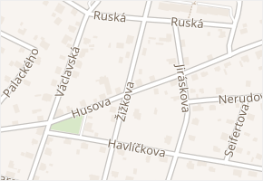 Husova v obci Velké Popovice - mapa ulice