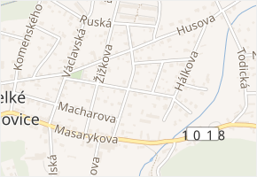Jiráskova v obci Velké Popovice - mapa ulice