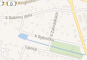 K rybníčku v obci Velké Popovice - mapa ulice