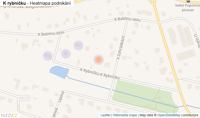 Mapa K rybníčku - Firmy v ulici.