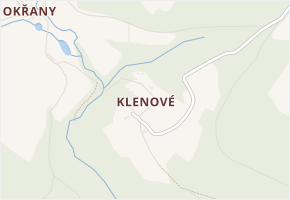 Klenové v obci Velké Popovice - mapa části obce