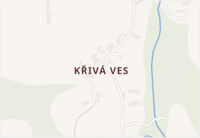 Křivá Ves v obci Velké Popovice - mapa části obce