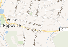 Macharova v obci Velké Popovice - mapa ulice