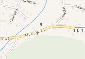 Masarykova v obci Velké Popovice - mapa ulice