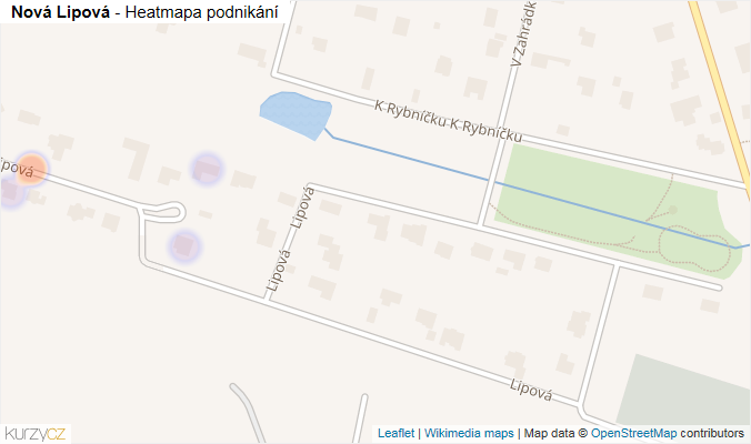 Mapa Nová Lipová - Firmy v ulici.
