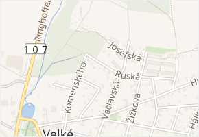 Ruská v obci Velké Popovice - mapa ulice