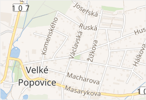 Václavská v obci Velké Popovice - mapa ulice