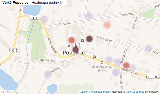 Mapa Velké Popovice - Firmy v části obce.