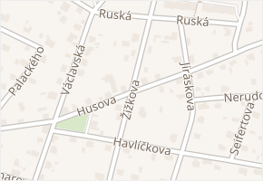 Žižkova v obci Velké Popovice - mapa ulice