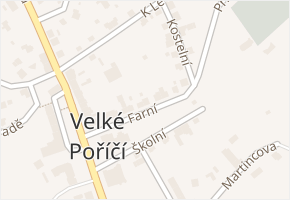 Farní v obci Velké Poříčí - mapa ulice