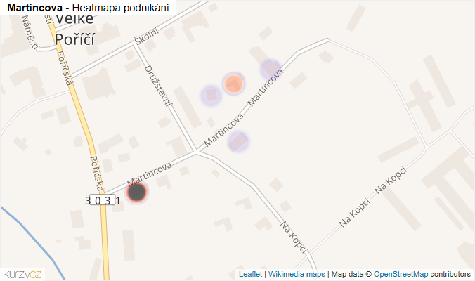 Mapa Martincova - Firmy v ulici.