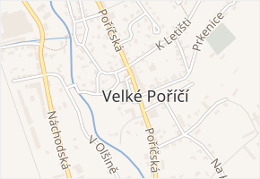 Náměstí v obci Velké Poříčí - mapa ulice