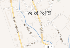 Za Řekou v obci Velké Poříčí - mapa ulice