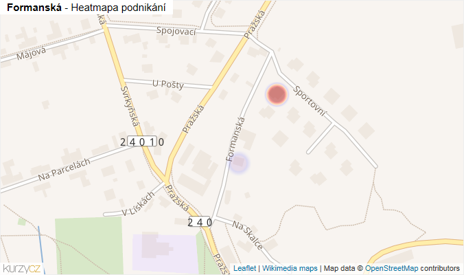 Mapa Formanská - Firmy v ulici.