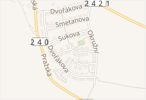 Janáčkova v obci Velké Přílepy - mapa ulice