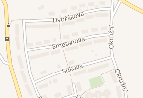 Smetanova v obci Velké Přílepy - mapa ulice