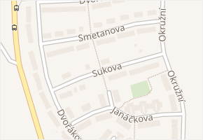 Sukova v obci Velké Přílepy - mapa ulice