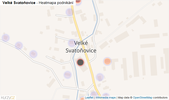 Mapa Velké Svatoňovice - Firmy v části obce.