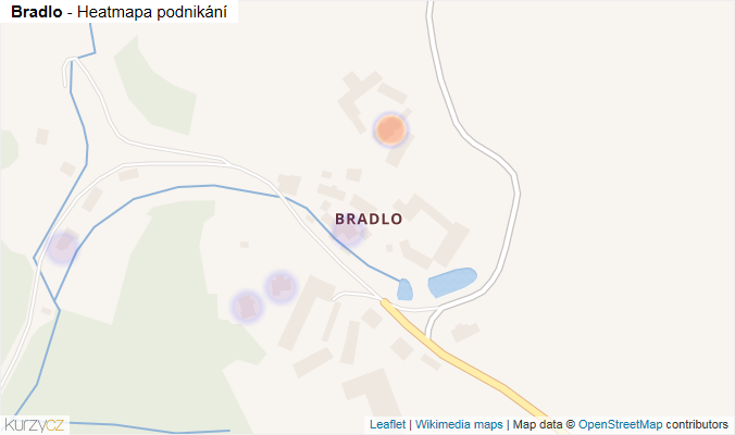 Mapa Bradlo - Firmy v části obce.