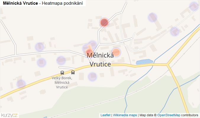 Mapa Mělnická Vrutice - Firmy v části obce.