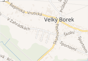 Rousovická v obci Velký Borek - mapa ulice