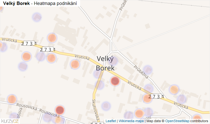 Mapa Velký Borek - Firmy v části obce.
